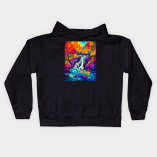 Flowing Harmony: Finding Balance in the Movement of Waterfall Art Kids Hoodie